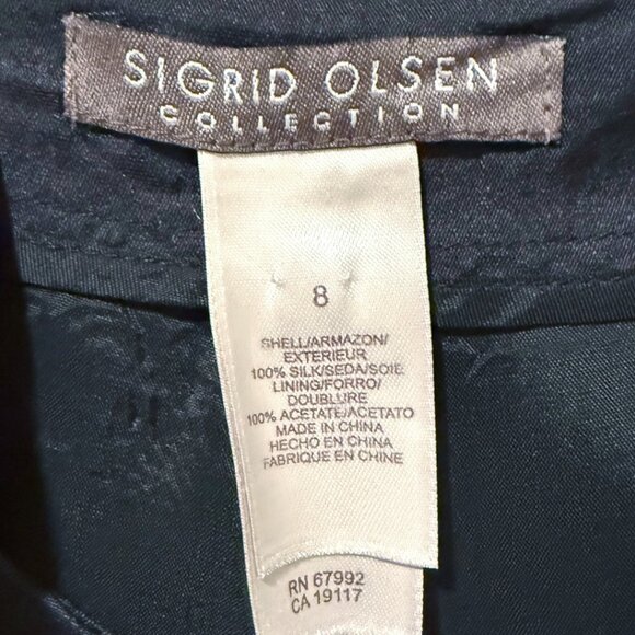 Sigrid Olsen Collection Black 100% Silk Ankle Pants Dressy Formal Minimalist 8 - Picture 5 of 12